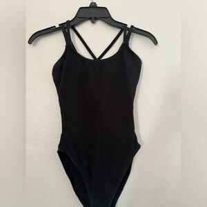 Classic Black Leotard with Strapped Back